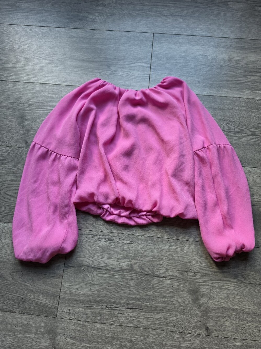GB girls Hot Pink Off-Shoulder Puff Sleeve Tunic Top